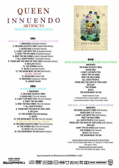 QUEEN / INNUENDO ARTIFACTS ＆ EXTRACTS EXPANDED COLLECTOR'S EDITION (4CD+3DVD)