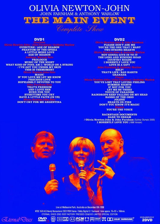 OLIVIA NEWTON-JOHN /  THE MAIN EVENT COMPLETE SHOW (2DVD)