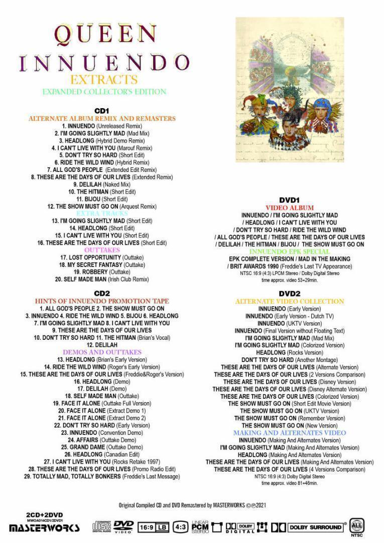 QUEEN / INNUENDO ARTIFACTS ＆ EXTRACTS EXPANDED COLLECTOR'S EDITION (4CD+3DVD)