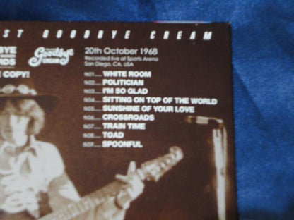 CREAM The Last Goodbye 1968 San Diego Performance Soundboard 1 CD
