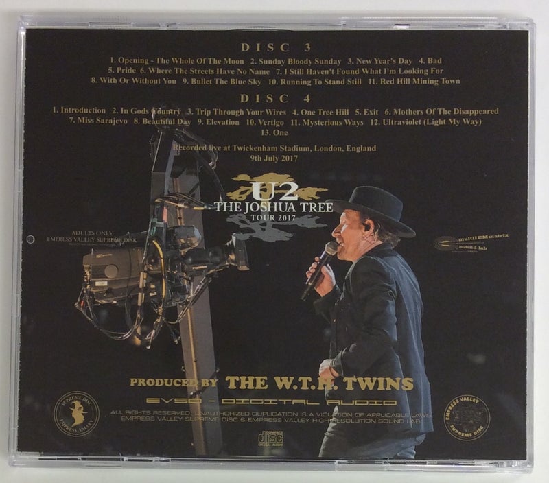 U2 Don't Look Back In Anger Part 2 The Joshua Tree Tour 2017 2CD Empress Valley