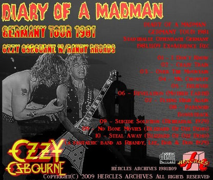 Ozzy Osbourne with Randy Rhoads / DIARY OF A MADMAN GERMANY TOUR 1981 (1CDR)