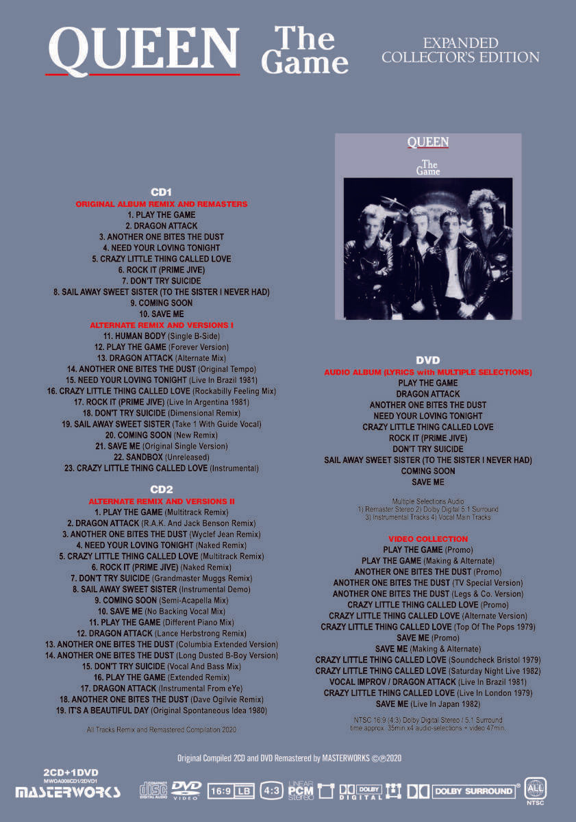 Queen / The Game Expanded Collector's Edition (2CD+1DVD) MASTERWORKS