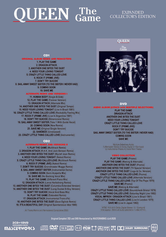 Queen / The Game Expanded Collector's Edition (2CD+1DVD) MASTERWORKS